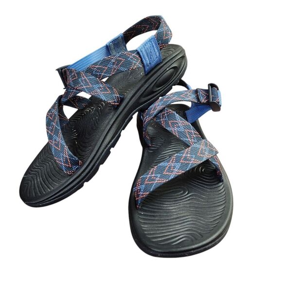 Chaco Zstrap Blue Multicolored Womens ‎ Hiking Walking Sandals Sz 8 - Picture 3 of 12